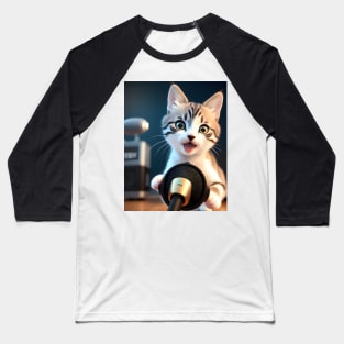 Singing Cat - Modern Digital Art Baseball T-Shirt